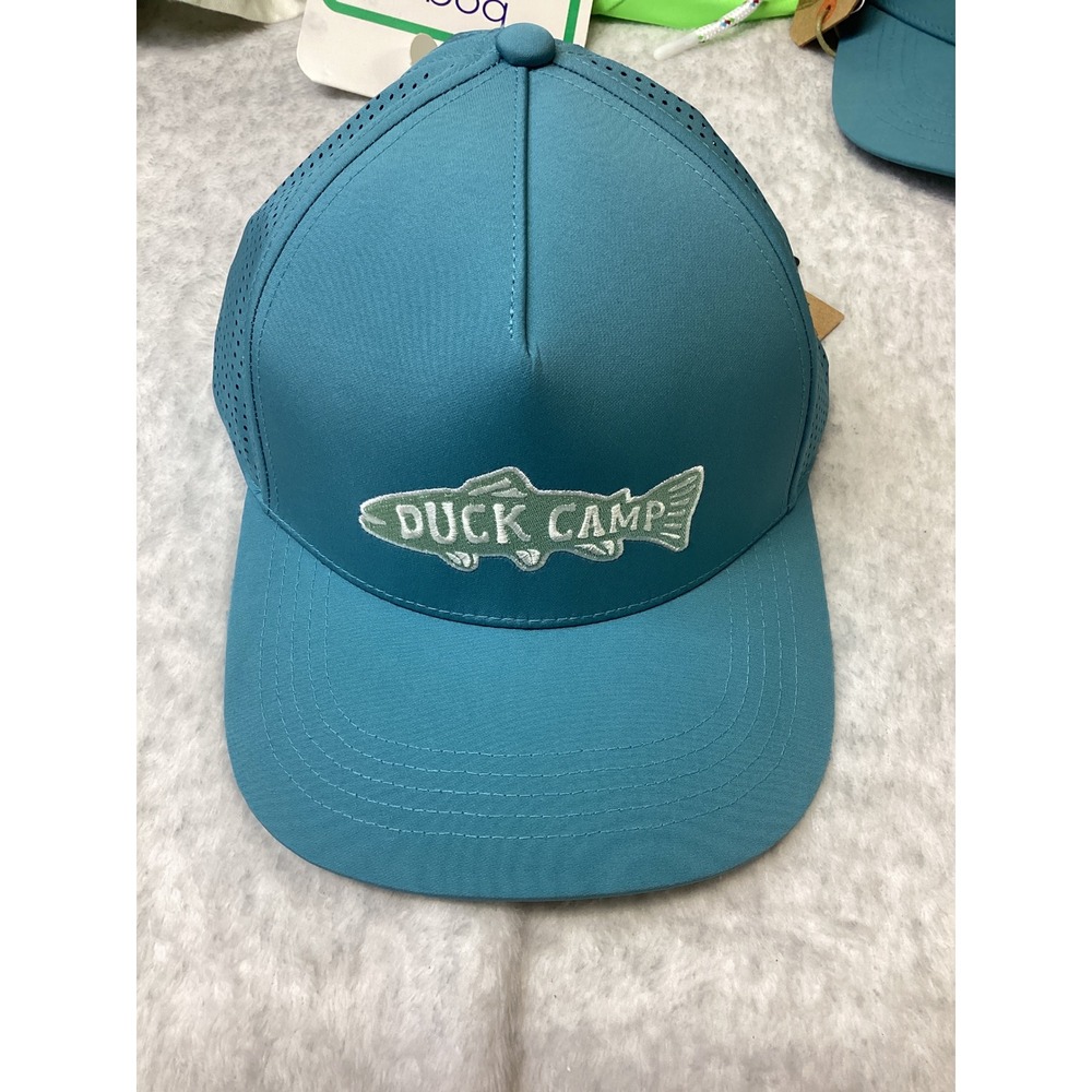 Duck Camp Trout Patch Performance Perforated Hat Storm Blue QPC2600 OS NWT